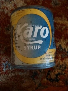 Vintage Karo Sirup Blechdose 5 Pfund mit Deckel blaues und gelbes Etikett - Bild 1 von 13