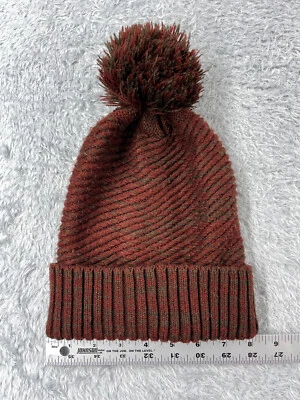 Urban Outfitters Gorro Toque Mujer Talla Única Marrón Rojo Tejido 100% Acrílico Pom Foto 1 de 4