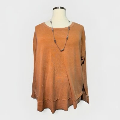 Túnica manga larga Natural Reflections para mujer talla 1X naranja ligera informal” Foto 1 de 4