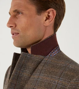 Skopes Men's Plus Size Wool Blend Sports Astbury in Brown/Blue size 52 to 62 - Picture 1 of 17