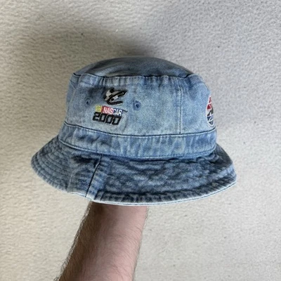 De colección NASCAR Sombrero Cubo Denim Y2K 2000 Carreras Hecho en Hong Kong Foto 1 de 4