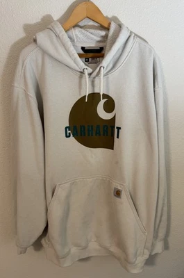 Sudadera con Capucha Carhartt Para Hombres 3XL XXXL Blanca Calce Suelto ROPA DE TRABAJO Sudadera con Capucha Media Nueva con Etiquetas Foto 1 de 4
