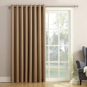Sun Zero Barrow Energy Efficient Grommet Sliding Patio Door Curtain Panel, 100" - Picture 1 of 7