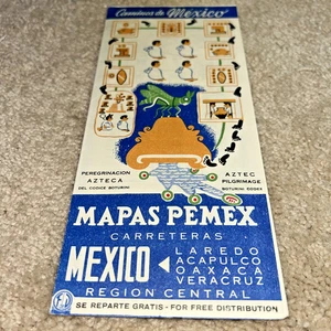 1950s PEMEX Central Mexico Map - Laredo / Acapulco /Oaxaca / Veracruz - Picture 1 of 12