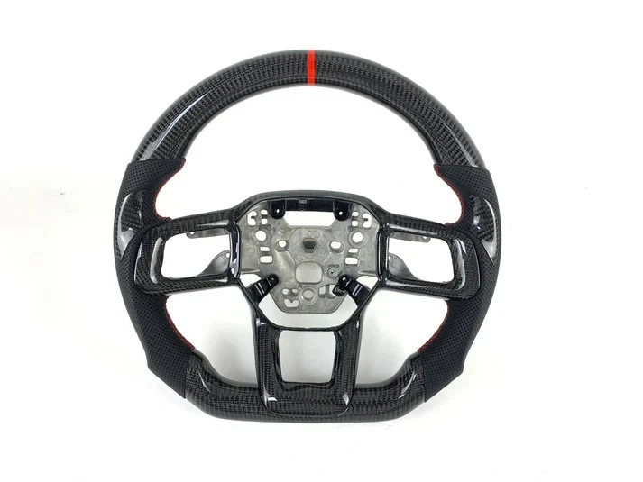 PARA FORD MUSTANG 2024+ VOLANTE DE FIBRA DE CARBONO REAL Y CUERO Foto 1 de 4