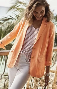 J. Jill Petites Love Blazer Leinen Orange Größe M - Bild 1 von 10