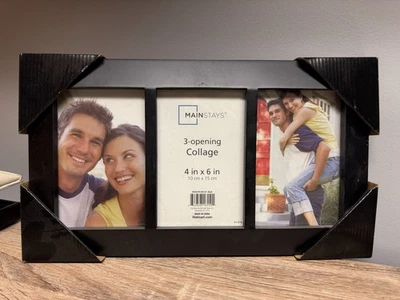 Collage de 3 aperturas Mainstays en marco de madera negro para tres 4 x 6 pulgadas Foto 1 de 3