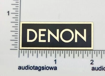 Insignia de tocadiscos Denon logotipo emblema dorado aluminio hecho a medida autoadhesivo Foto 1 de 4
