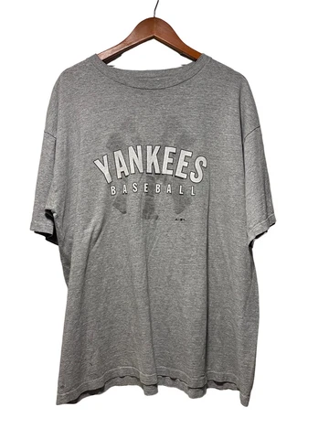 Vintage New York Yankees Adidas T Shirt Adult XL Grey MLB Baseball 1998 Trefoil Cover