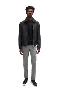 Hugo Boss Mens Gray Mid Rise Stretch Slim Fit Cotton Trousers Pants Size 34 R - Picture 1 of 9