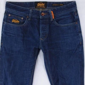 Hombres SuperDry COPPERFILL LOOSE Relajado Recto Azul Jeans W32 L32 - Imagen 1 de 7