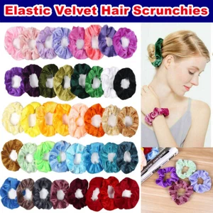 20pcs Hair Scrunchies Velvet Ponytail Elastic Scrunchy Bobbles Bands Women Girls - Picture 1 of 14