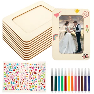 DIY Wooden Photo Frame Unfinished Painting Craft Frames Kit For 4*6'' Picture≡ - Picture 1 of 11
