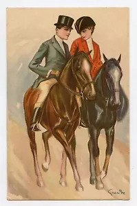 illustrateur GRANDE . Cheval. Horse . Couple d'amoureux . Lover's - Bild 1 von 2
