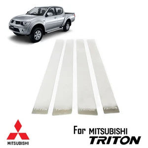 CHROME STAINLESS 4 DR PILLAR TRIM MISTUBISHI TRITON L200 2005 2014 - Foto 1 di 4