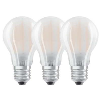 OSRAM LED E27 FROSTED FILAMENT LIGHT BULB 100W GLS ES - 3 PACK - WARM WHITE - Image 1 of 4
