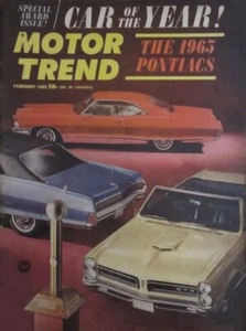 1965 Pontiac "Car Of The Year" in vintage Motor Trend Magazine. GTO, Grand Prix - Imagen 1 de 2
