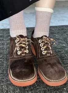 1970s Brown Suede Saddle Shoes Size 7.5/8 Men’s, 9/9.5 Womens - Picture 1 of 7