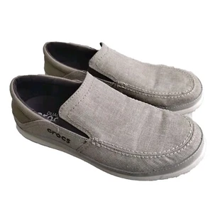 SIZE 8- CROCS  DUAL COMFORT MENS CANVAS LOAFERS SHOES - Picture 1 of 5