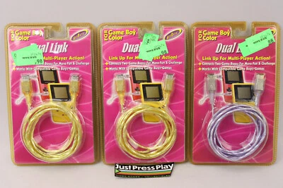 Lot 3 NOS Intec Nintendo Game Boy Color GBC Dual Link Cables Gold Purple Sealed! - Image 1 of 4