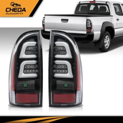 Luces traseras de tubo LED luces de freno transparentes/negras aptas para Toyota Tacoma 2005-2015 Foto 1 de 4