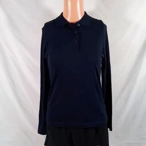Girl's French Toast LS Interlock Polo with Picot Collar Navy Sz: L(10/12)NWT-A13 - Picture 1 of 6