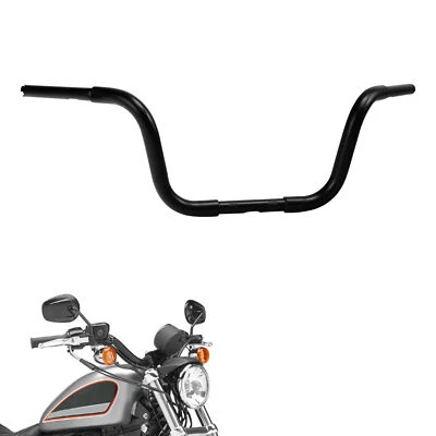 Black 10" Rise Ape Hanger Bar 1-1/4" Handlebar Fits For Harley Sportster XL 1200 - Изображение 1 из 4