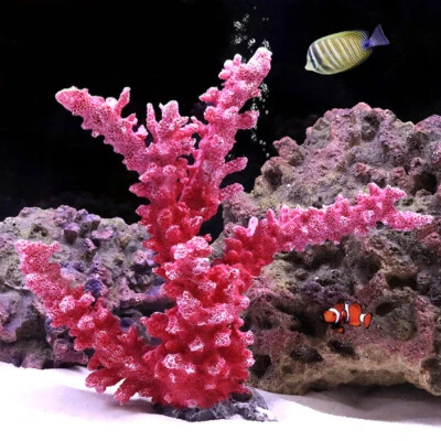 Artificial Red Plant Fish Tank Landscape Ornament Supply DIY Beautiful Enjoy - Image 1 of 2