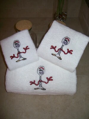 Forky - Juego de toallas de baño bordadas de 3 piezas - Personalizado Foto 1 de 4