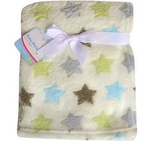 Baby blanket Soft fleece |75x100cm| Unisex Warm Blanket Wrap Boy & Girl | Stars - Picture 1 of 4