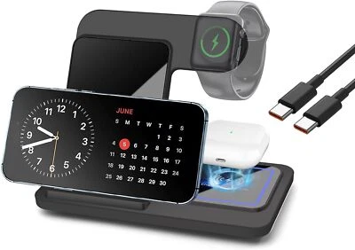 3in1 Wireless Fast Charging Charger Station For Apple Watch Ultra3 iPhone Air 17 - Image 1 of 4