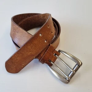 Vintage 70s Old Drovers Brown Leather Belt L 37–39" Rugged Earthy Girl Heritage - Picture 1 of 10