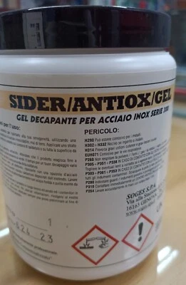 SOGES Decapante per la lucidatura dell´acciaio INOX Sidex Antiox da kg. 1 in gel