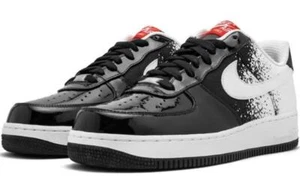 NIKE AIR FORCE 1 PREMIUM AGASSI SPLASH TRAINERS, BLACK/WHITE UK8 US9 EU42.5 K082 - Picture 1 of 7