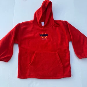 Vintage Tommy Hilfiger Sports Youth Fleece Pullover Red Hoodie USA Size XL - Picture 1 of 9