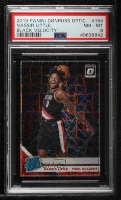 2019 Donruss Optic Rated Black Velocity Prizm /39 Nassir Little PSA 8 Rookie RC - Image 1 of 2
