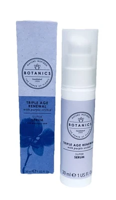 BOTANICS ТРОЙНОЙ ВОЗРАСТ ОБНОВЛЕНИЕ СУПЕР СЫВОРОТКА СОЗРЕВАНИЯ КОЖИ МОРЩИН ЛИЦА 1.0FL, унц новый - Изображение 1 из 4