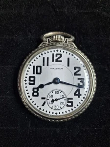 Vintage 1930s Waltham Railroad Pocket Watch With The Original Box And Pouch - Picture 1 of 7