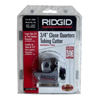 RIDGID 3/4"Close Quarters 3/16" to 15/16" Model 104 Tubing Cutter 32985 Open Box - Image 1 of 4