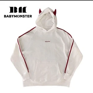 BABYMONSTER Official Monster Hoodie L Szie White Japan Rare without tags New! - Picture 1 of 5