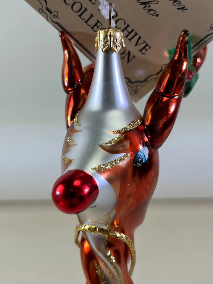 De Colección Christopher Radko Archivo Deercicle Reno Hielo Navidad Adorno DS51 Foto 1 de 4