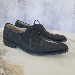 Stingray Print Derby elegante Schuhe Herren Größe 8,5 schwarz - Bild 1 von 17