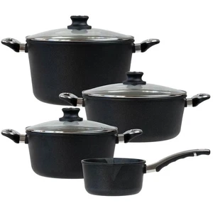 BAF Topf Set Induktion 7 tlg Aluguss Kochtöpfe 24,28 cm & Suppentopf & Stieltopf - Bild 1 von 10