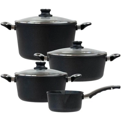 BAF Topf Set Induktion 7 tlg Aluguss Kochtöpfe 24,28 cm & Suppentopf & Stieltopf - Bild 1 von 4