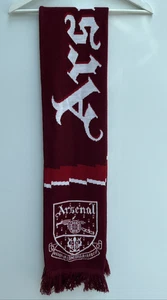 Vintage Arsenal Football Scarf 90s Old Crest 1990s Highbury Era Red - Picture 1 of 6