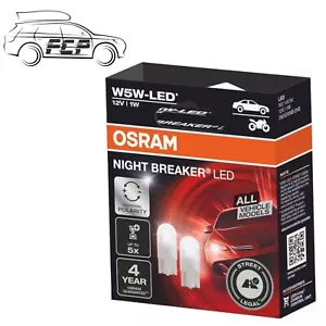 OSRAM Nightbreaker W5W LED 6000K Twin Pack Bulbs - Brand New IN STOCK - Picture 1 of 3