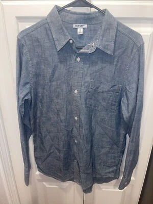 Old Navy Blue Chambray Button Down Shirt Boys Sz XXL - Image 1 of 4