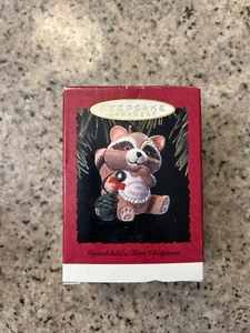 Hallmark Keepsake Ornament Christmas Grandchild's First Christmas 1993 Racoon - Picture 1 of 1