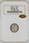 1944-D U.S. 10¢ - Mercury Silver Dime - Ngc Ms65fb (Gold Cac)
