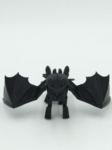 TOOTHLESS Dragon Figure Articulated Flexi Black 8" 3D Printed Figure Cover